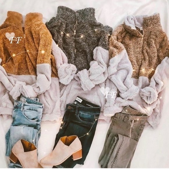 ❗️Sold Out❗️Cozy Sherpa Half Zip Jacket - Picture 3 of 7